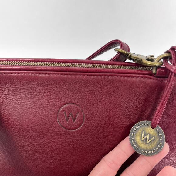 Wanderers Travel Co Crossbody Bag Marianna Burgundy Leather Handbag - Picture 10 of 16